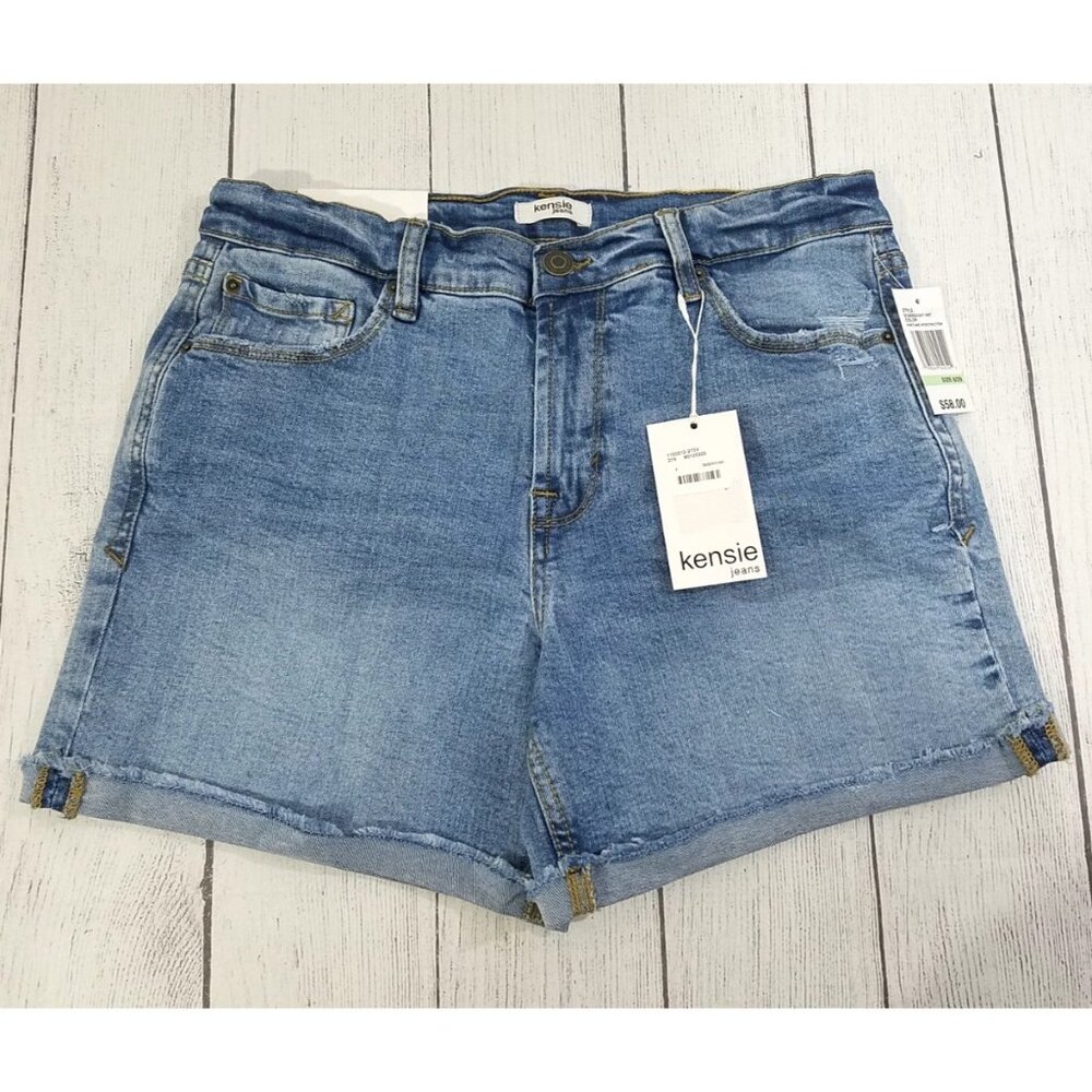 Kensie The Short Cuffed Denim Shorts Womens Size 8/29